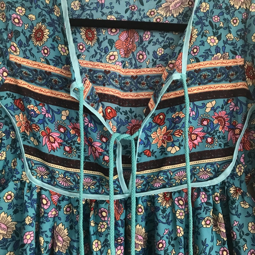 NWT Folk Town Maxi Boho Hippie Long Bohemian Dress - Picture 7 of 8